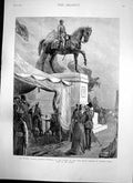 Antique Old Print Statue Prince Consort Windsor Queen Dr Syntax Ceylon 1890