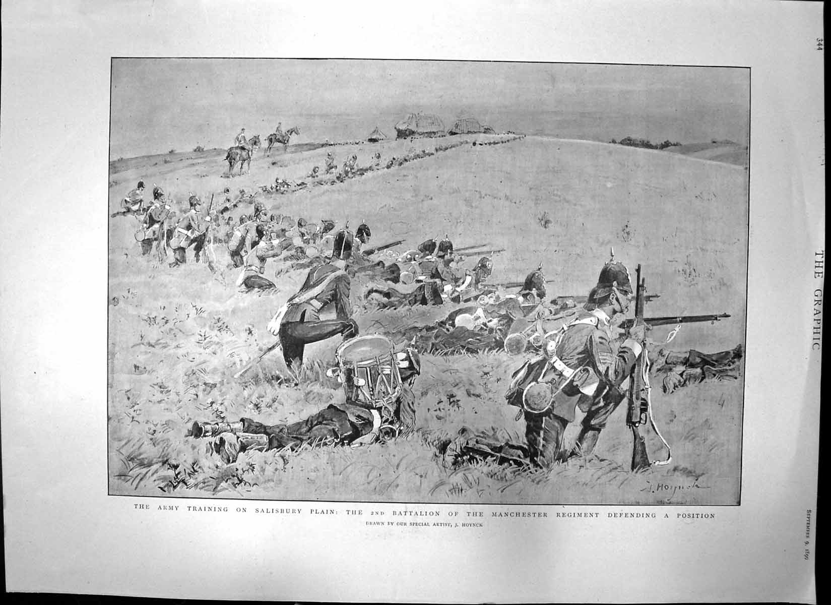 Antique Print Manchester Regiment Training Salisbury M Joseph Reinach 1899 19th