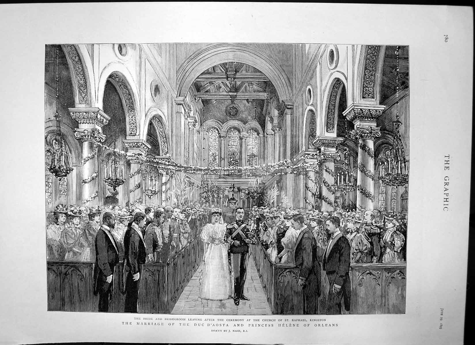 Antique Old Print Campbell Bannerman House Commons Marriage Duc D'Aosta 1895