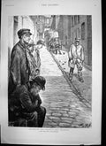 Antique Old Print Recruiting Sandwich Men Felton Assisting Milady Escape 1894