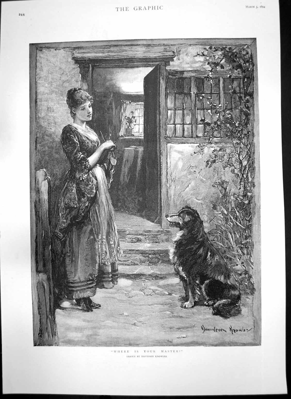 Antique Print Where Your Master Dog Dental Hospital Great Portland St 1894 19th