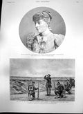 Antique Old Print Japanese Infantry Ping Yang Lady Margaret Grosvenor 1894 19th