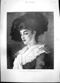 Original Old Antique Print Dolores F Skipworth Late Robert Louis Stevenson 1894
