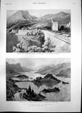 Antique Old Print New Water Supply Manchester Thirlmere Canon Curteis 1894 19th