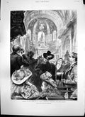 Antique Old Print Choir St Pauls Cathedral Mosaics Assyrian Sculptures 1894