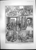 Antique Old Print Sick Seamen Dreadnought Hospital Greenwich Dr A Bain 1903