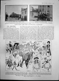 Old Antique Print Floods France Belle Ball Ballet Empire Wallaby Zoo 1907 20th