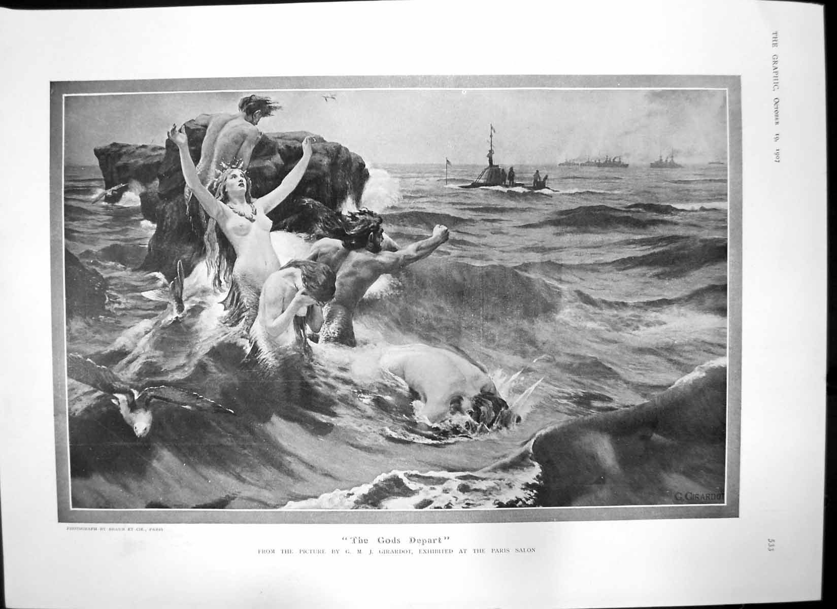 Antique Old Print Gods Depart G Girardot Queen Victoria Letter Accession 1907