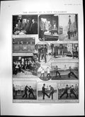 Antique Old Print Making City Policeman Homage Garibaldi Centenary Birth 1907