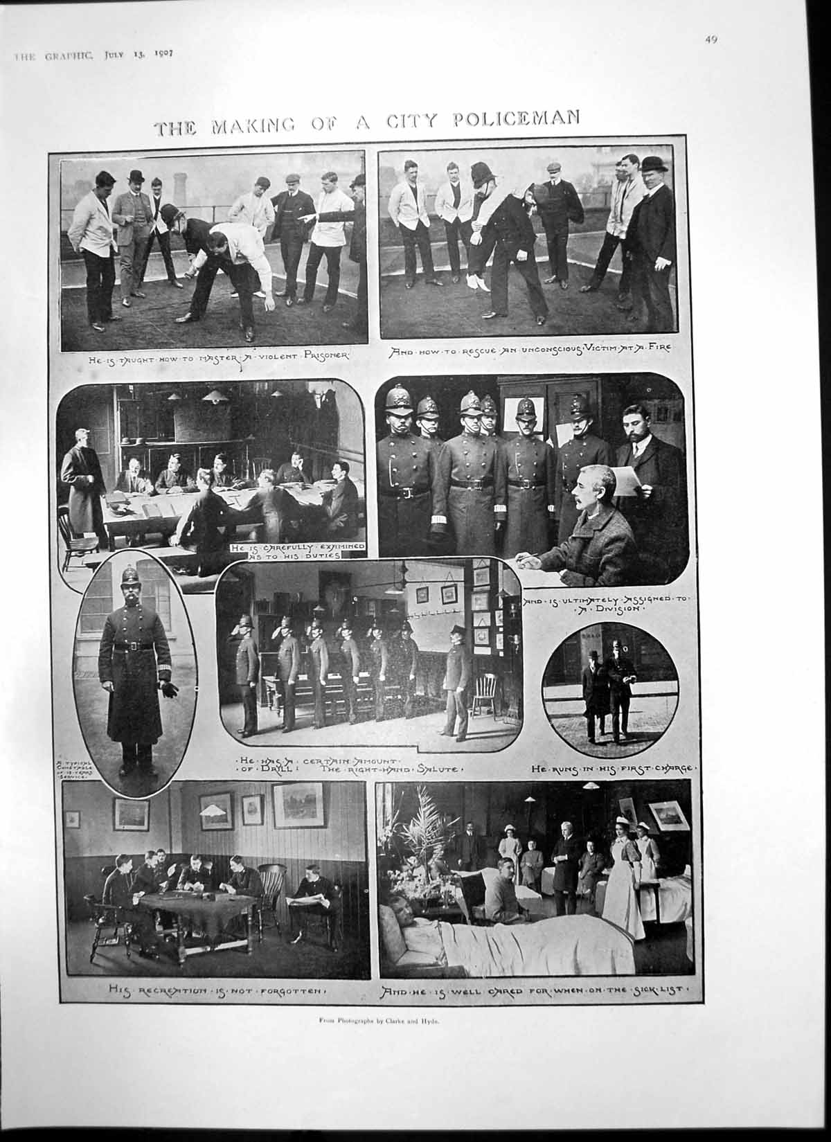 Antique Old Print Making City Policeman Mr Moore House Commons Tenants 1907