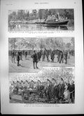 Antique Old Print National Eisteddfod Wales Mary Queen Scots Exhibition 1887