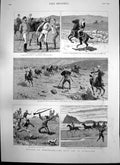 Antique Print Sailors Horseback Navy Cup Gibraltar Garter Inn Windsor 1890 19th