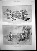 Antique Old Print Monseigneur Bartolomeos Matabele Revolt Indaba Mangwe 1896