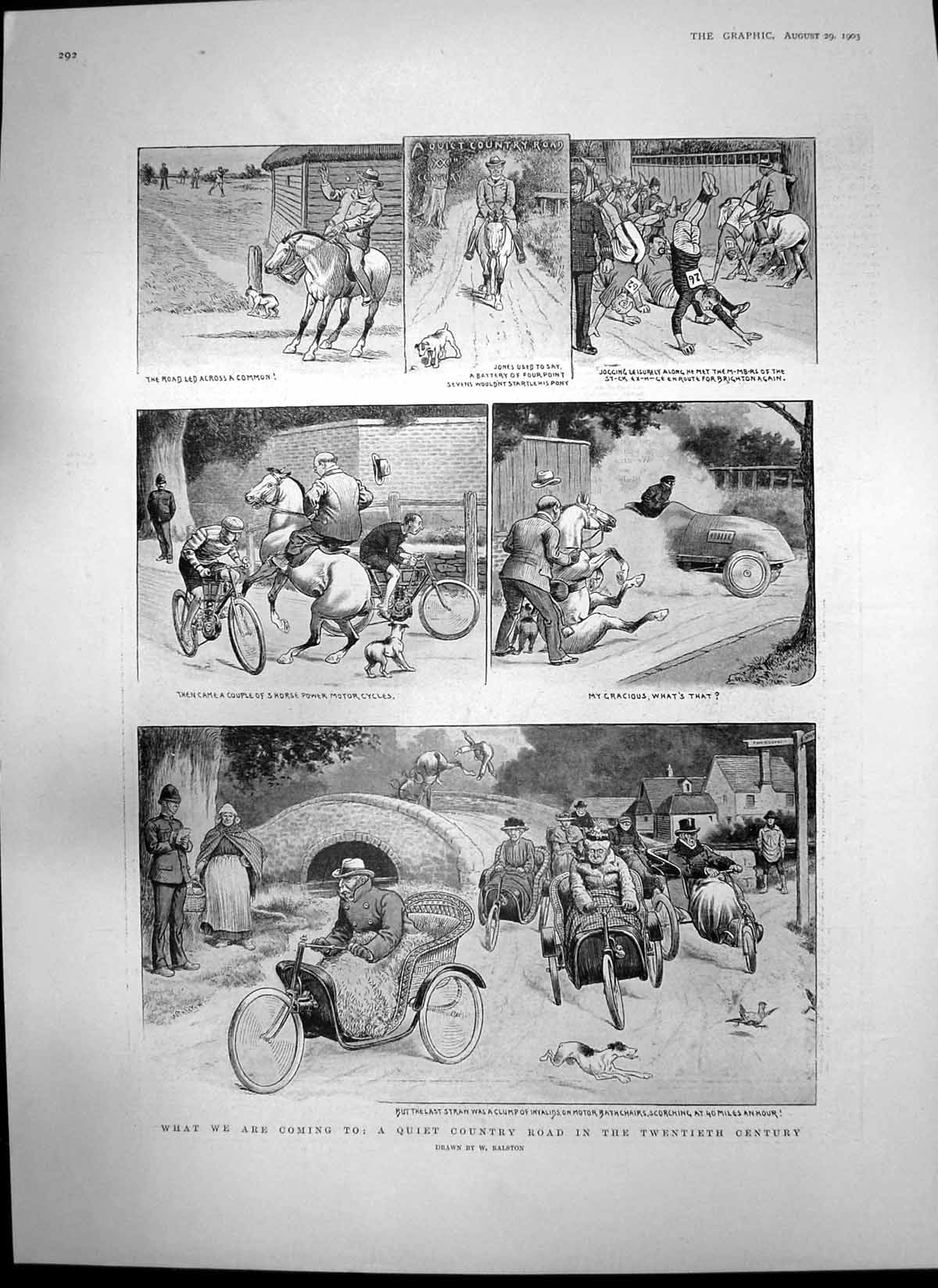 Antique Old Print Country Road 20th Century Pretty Ceremony Battle Abbey 1903