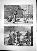 Antique Print Catching Albatrosses Physical Recreation London Children 1892
