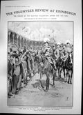 Old Print Scottish Volunteers King Edinburgh Parade Castle Esplanade 1905 20th