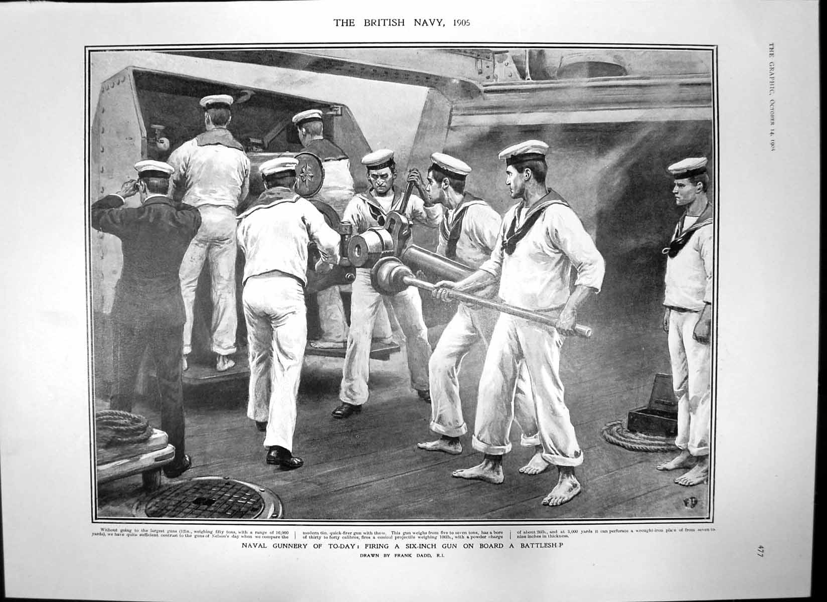 Antique Print Naval Gunnery Today Sir Joseph Lady Fraser Gen Wedding 1905 20th