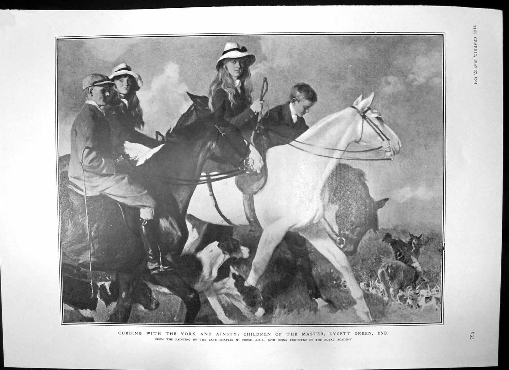 Antique Print Children Master Lycett Green Horse Colonial War Memorial 1905