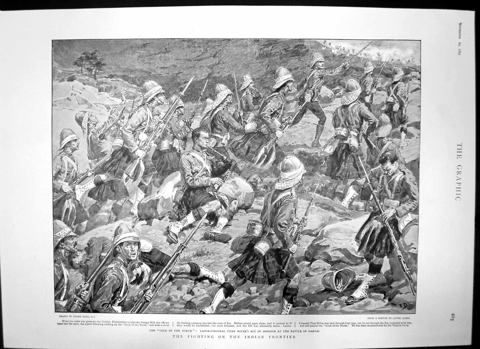 Old Print Fighting Indian Frontier Stoddarts Cricket Team Australia 1897 19th