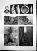 Original Old Antique Print Discoveries Great Zimbabwe Lord Justice Cotton 1892