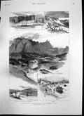 Old Antique Print Oxford Cambridge Boat Race Sketches Southern Italy 1892 19th
