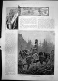 Old Antique Print Noemi Rider La Roque Sarlat Man Stick Shabby Suit 1894 19th