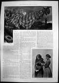 Old Antique Print War Widow Wont Speak Emmeline Aunt Em Milking Cow 1893 19th