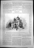 Antique Old Print Church Assumption Moscow Czars Crowned Ladies Dresses 1896