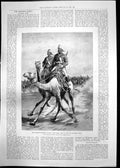 Old Print Advance Dongola Camel Corps Wady Halfa Rosemary Criterion 1896 19th