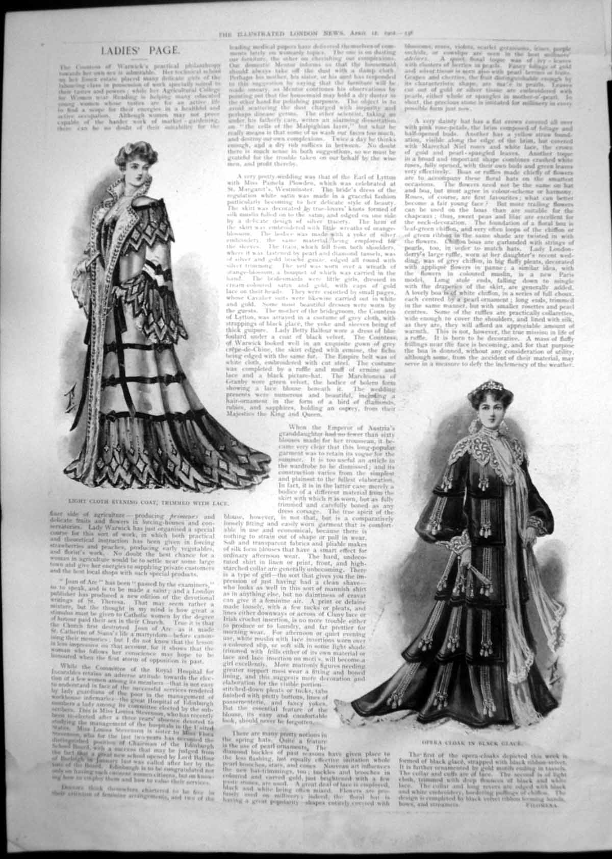 Old Ladies Evening Coat Opera Cloak Ellimans Embrocation Horses 1902 20th