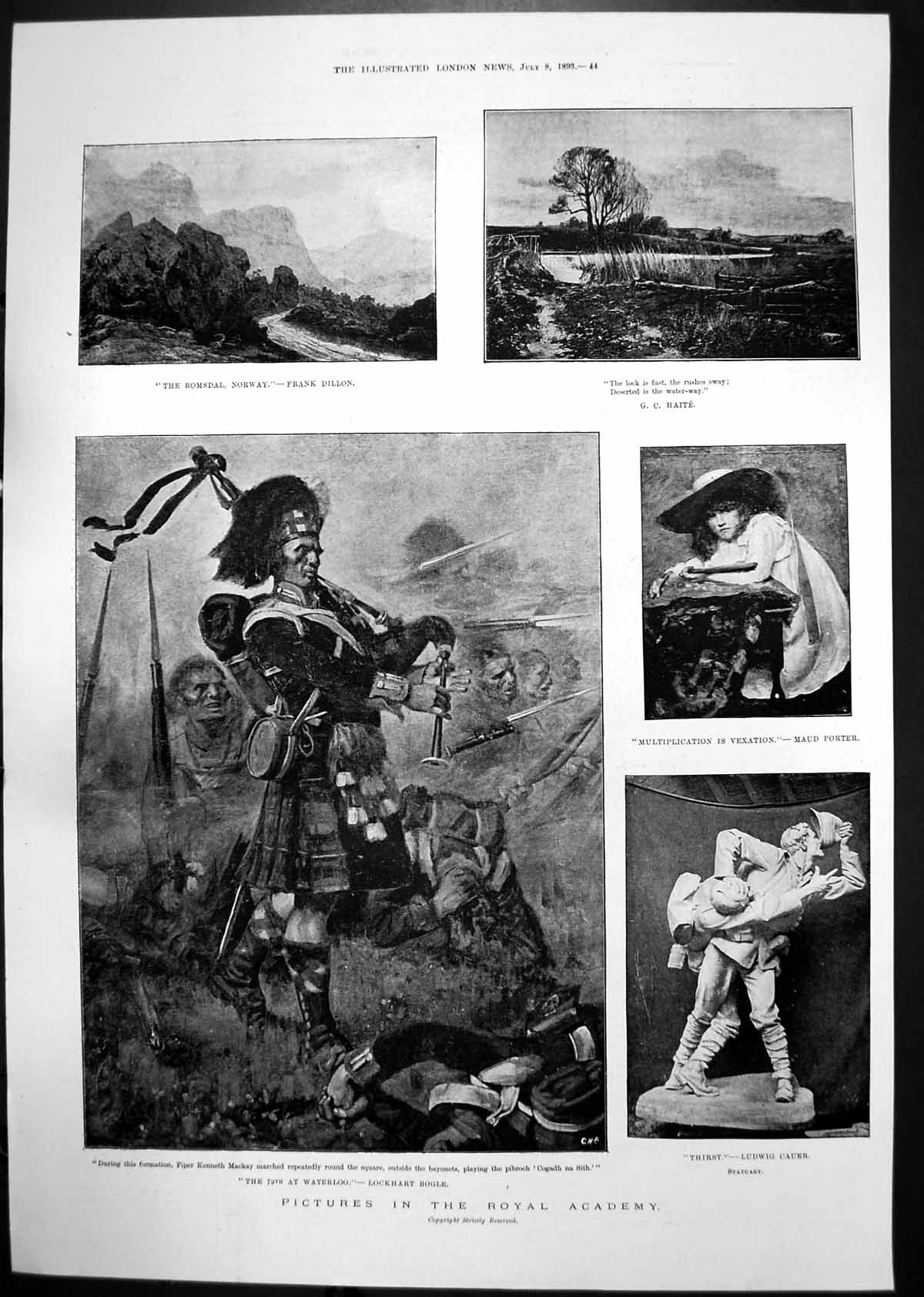 Old Thirst Ludwig Cauer 79Th Waterloo Ludwig Bogle Barnards Inn 1893