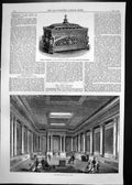 Old Print Casket Princess Wales Masonic Hall York Map Simonoseki Bay 1863 19th