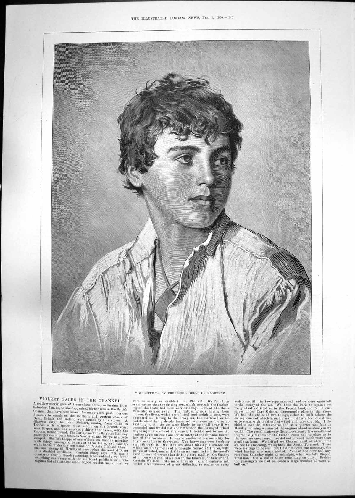 Antique Print Giuseppe Professor Gelli Late Alexander Craig Sellar Mp 1890 19th