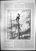 Antique Print Spanish American War Look Out Cruisers Lady Admiring Man 1898
