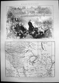 Old Welcome Mr Stanley Prince Wales Map Travels Medal Col Winton 1890 Victorian