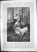 Antique Old Print Springtime M Bernard Easter Volunteer Manoeuvres Drill 1890