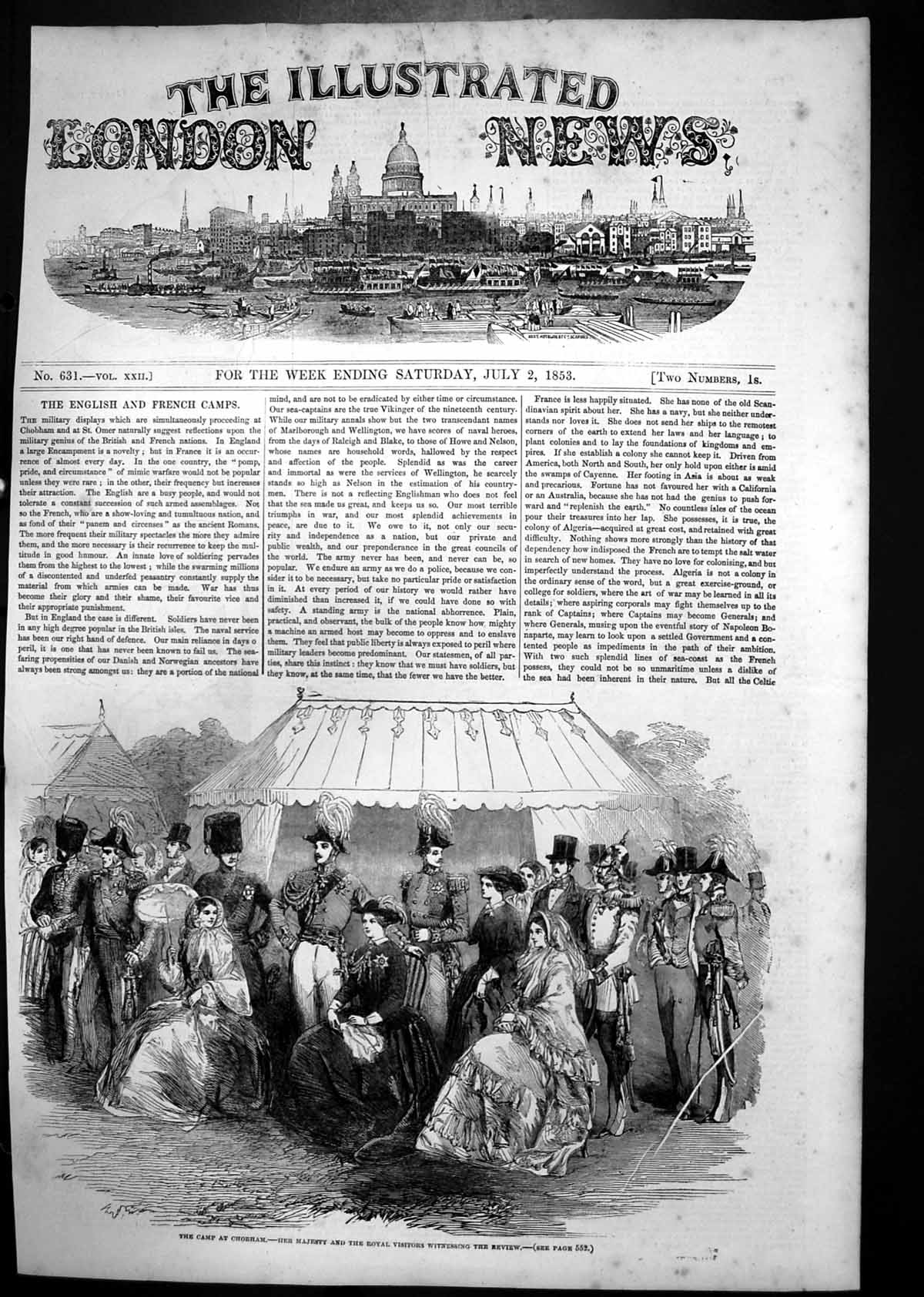 Antique Old Print Camp Chobham Review Greek Work Naples Statuette Imouth 1853