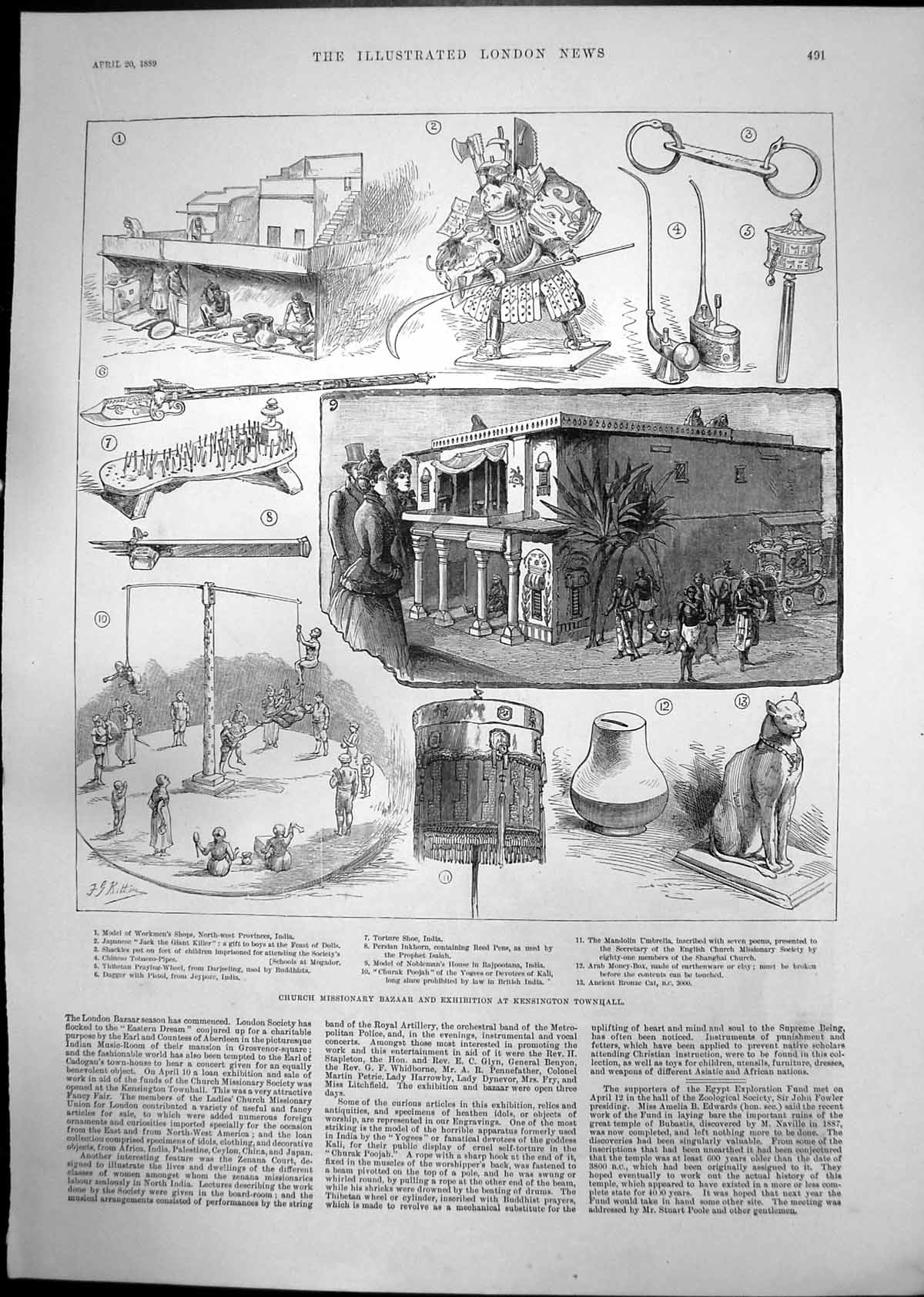 Old Missionary Bazaar Exhibition Kensington Campaign Chin Tribes 1889 Victorian