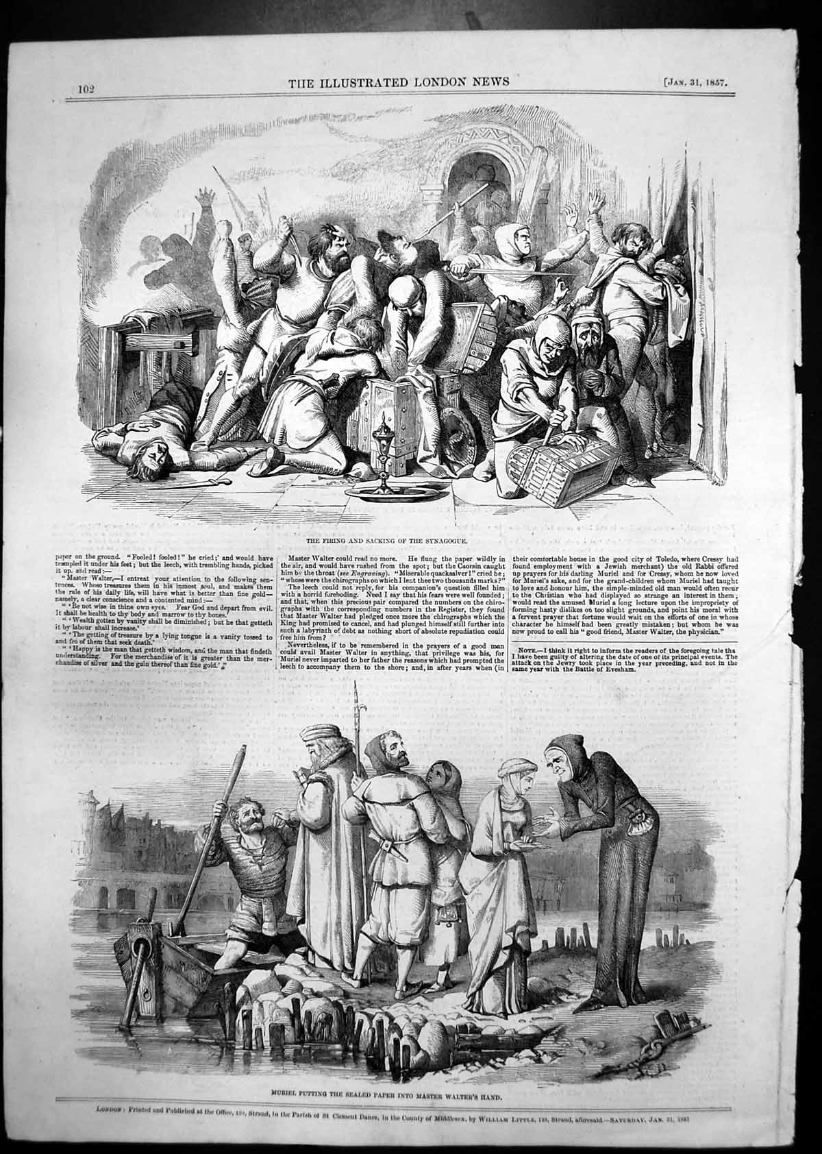 Old Firing Sacking Synagogue Citizens London Pastures Smethefelde 185 Victorian