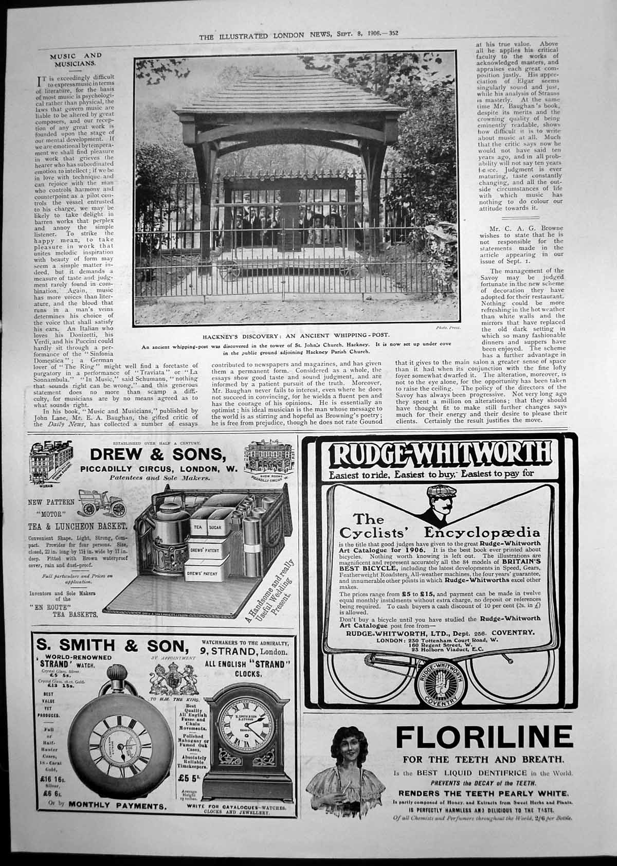 Old Ancient Whipping Post Floriline Teeth Aitchisons Binoculars 1906 20th