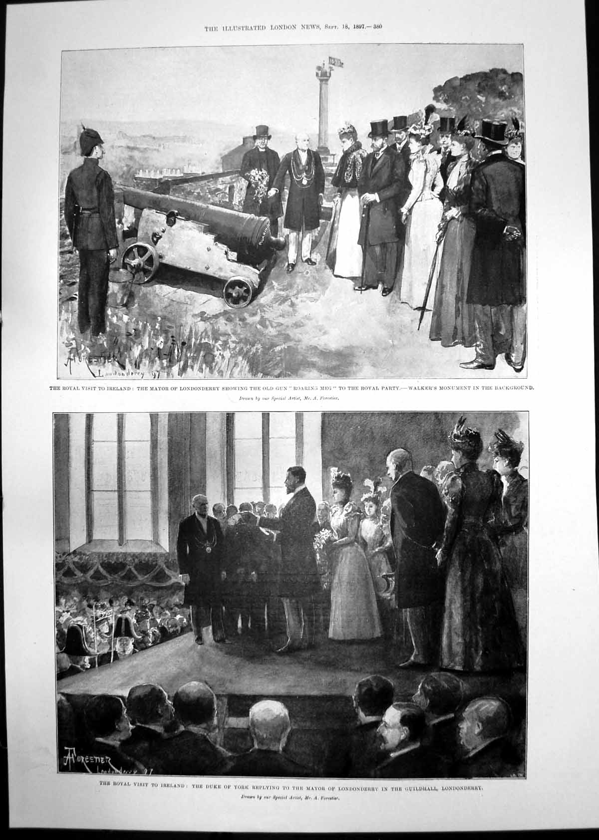 Old Royal Visit Ireland Mayor Londonderry Indian Frontier Rising 1897 Victorian