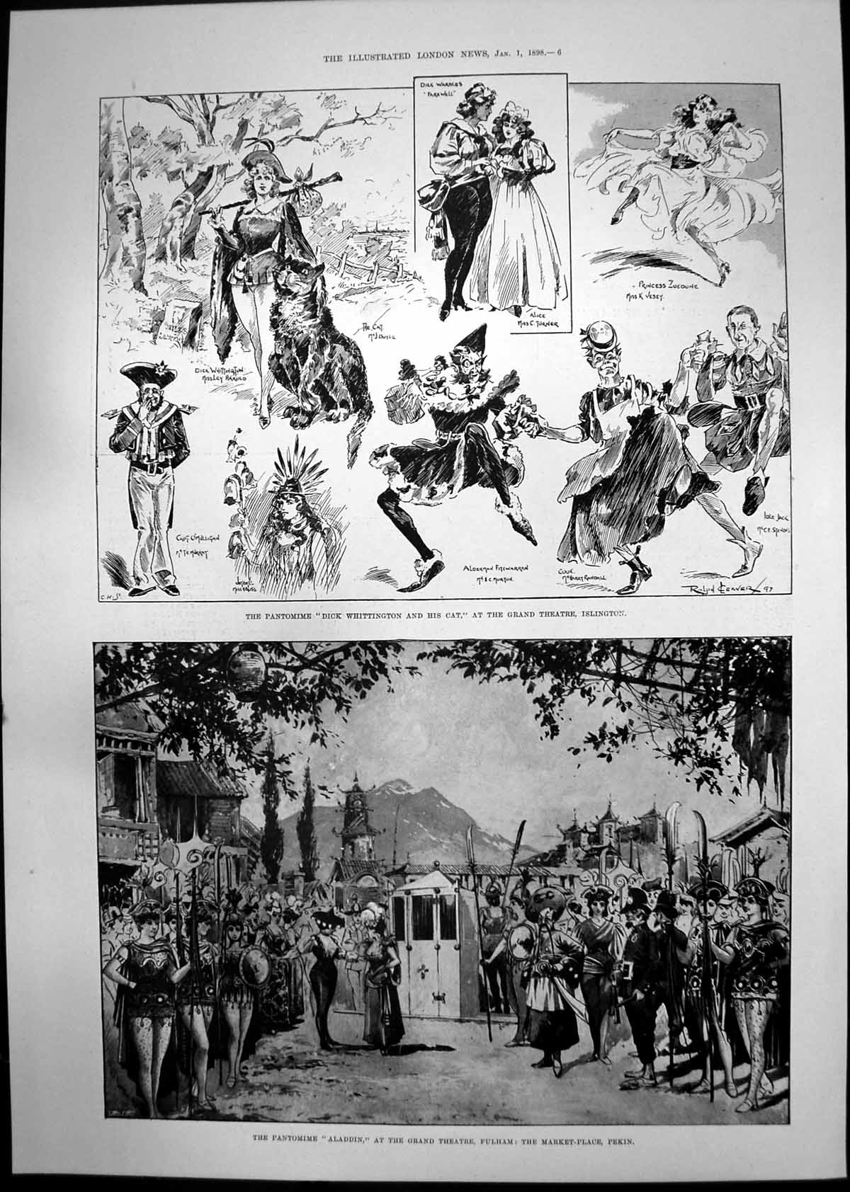 Old Dick Whittington Aladdin German Cruisers Gefton Deutschland 1898 Victorian