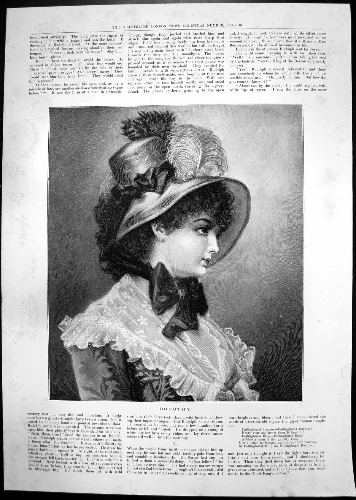 Old Dorothy Portrait Girl Mans Bedside King Barrow Nearly Had You1892 Victorian