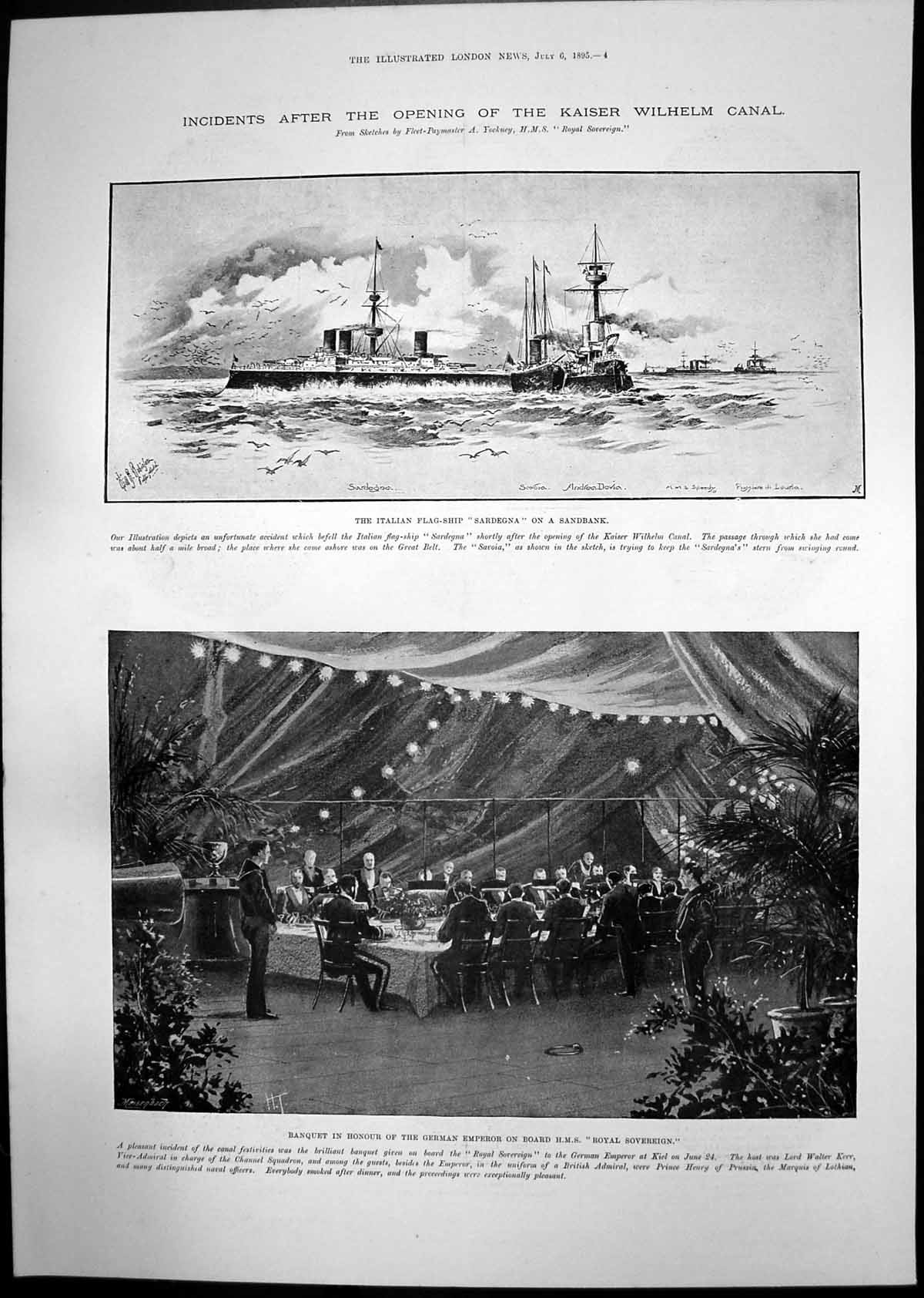 Old Opening Kaiser Wilhelm Canal Sardegna Professor Huxleys Home 1895 Victorian