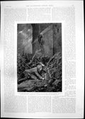 Original Old Antique Print Man Escaping Jail Rope London Season Parl Lane 1895