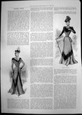 Antique Old Print Ladies Gown Civilisation Soudan Gsmiths Silversmiths 1898
