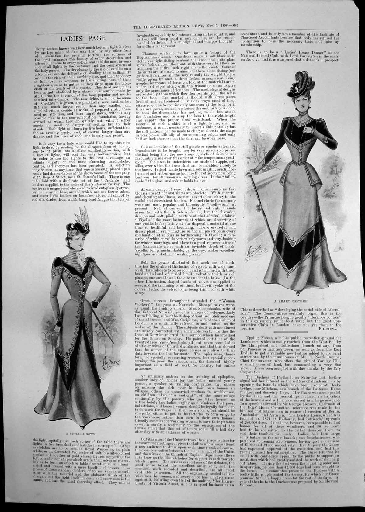 Antique Old Print Ladies Gown Civilisation Soudan Gsmiths Silversmiths 1898