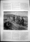 Antique Old Print Spanish American War Battle San Juan Rubina Man Table 1898