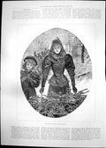 Antique Old Print Decorations Village Church Lucien Davis LeopVon Ranke 1895