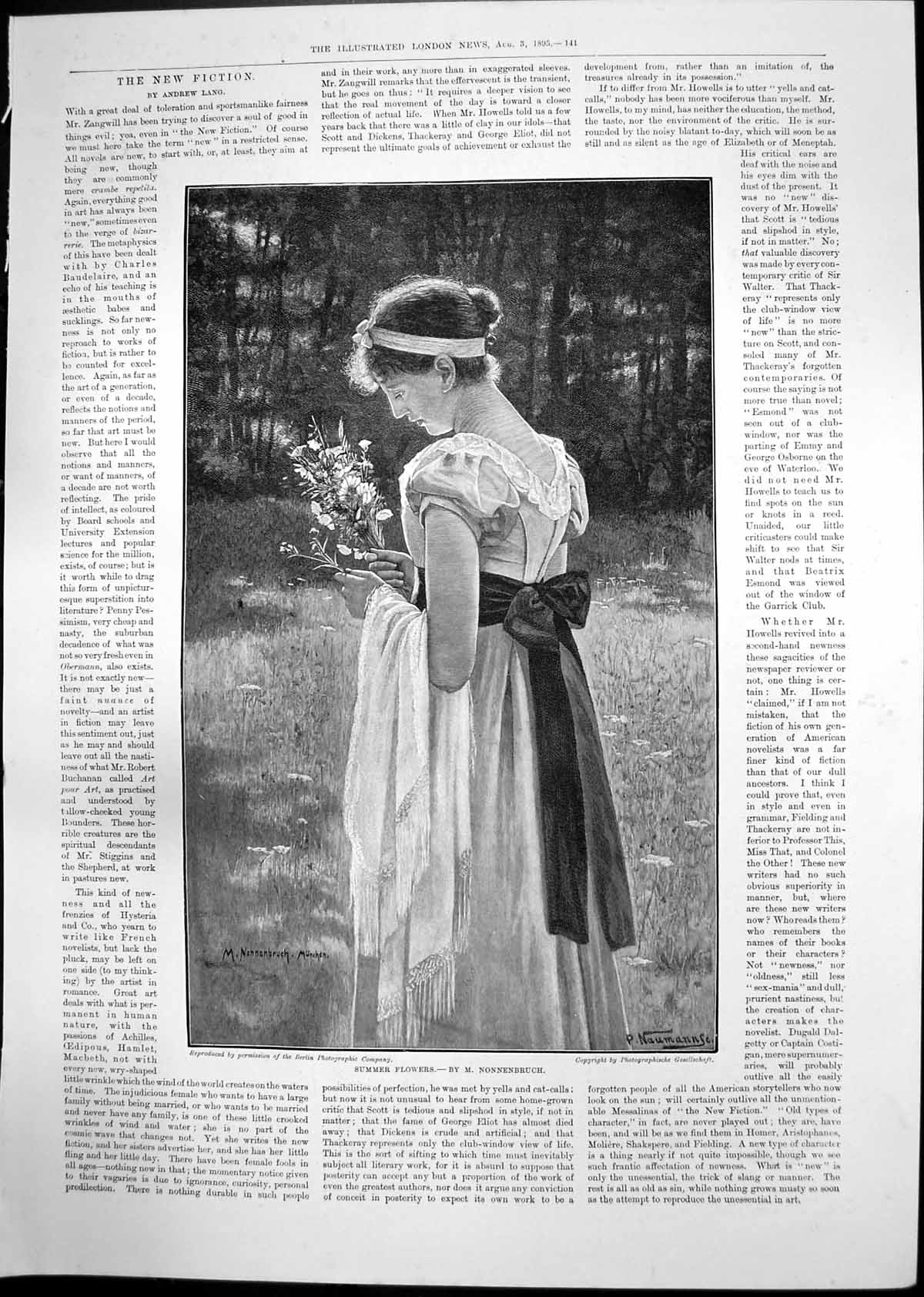 Antique Print Summer Flowers M Nonnenbruch Welbeck Abbey Duke Portland 1895